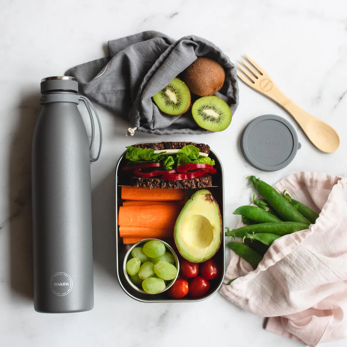 Online AYA&IDA Lunch Box, dark grey
