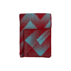 Sale Røros Tweed LYNILD Throw, red/blue