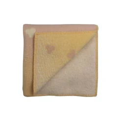 Røros Tweed MELVIN Half Size Throw, light pink/yellow