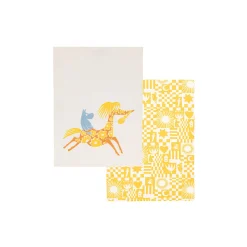 Clearance Moomin Arabia Mumi viskestykkesæt Fest, gul yellow