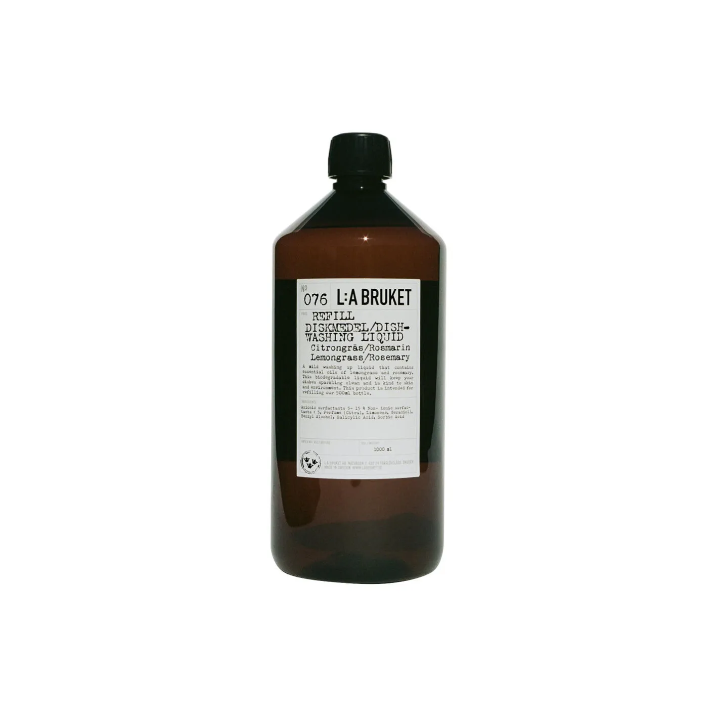 L:a Bruket No. 076 Refill Dishwashing Liquid, lemon grass/rosemary