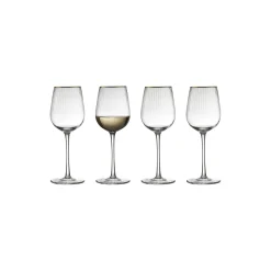 Lyngby Glas Palermo Gold hvidvinsglas 4 stk.> Glas