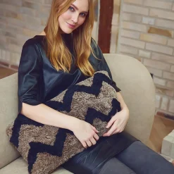 NATURES Collection PATTERN COLLECTION Zig Zag pude, taupe/black><noscript><img width=