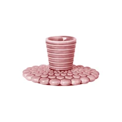 Dottir Nordic Design Pipanella Candlestick Bubble Lines, dusty rose> Lysestager