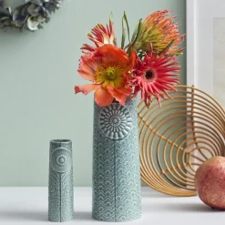 New Dottir Nordic Design Pipanella Flower Vase, peacock