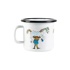 Discount Muurla Pippi emaljekrus pippi og hesten, hvid white