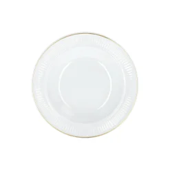 Pillivuyt Plissé dyb tallerken Ø 22 cm, hvid/guld