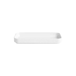 Pillivuyt Plissé rektangulært fad 24 cm> Skåle & Fade