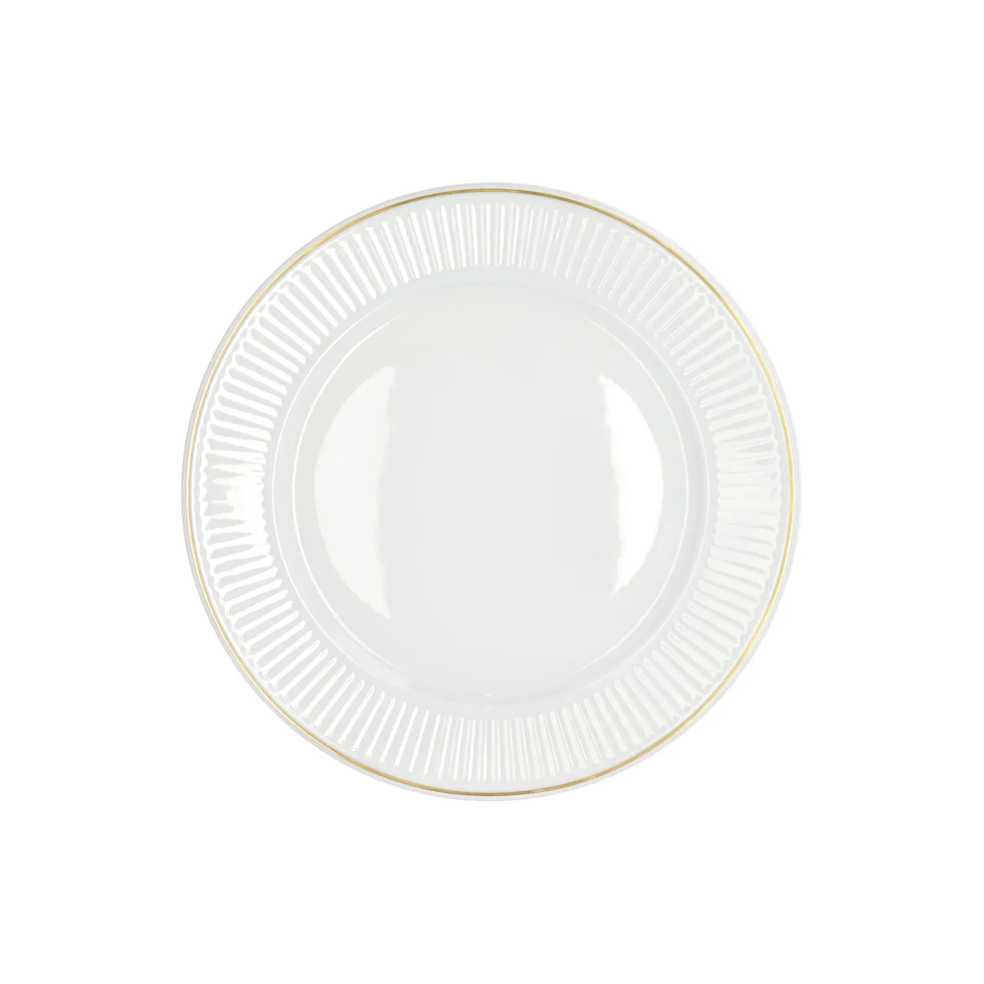 Online Pillivuyt Plissé tallerken Ø 22 cm, hvid/guld