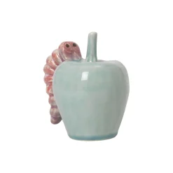 Discount Kähler Poppery æble med larve, mint/pink