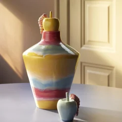 Clearance Kähler Poppery vase med æble, pink/mint/gul