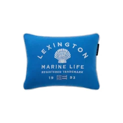 New Lexington Pude i økologisk bomuldslærred med marineliv, blue/white