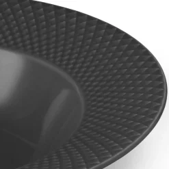 Lyngby Porcelæn Rhombe Earth Dyb tallerken Ø 24.5 cm, slate><noscript><img width=