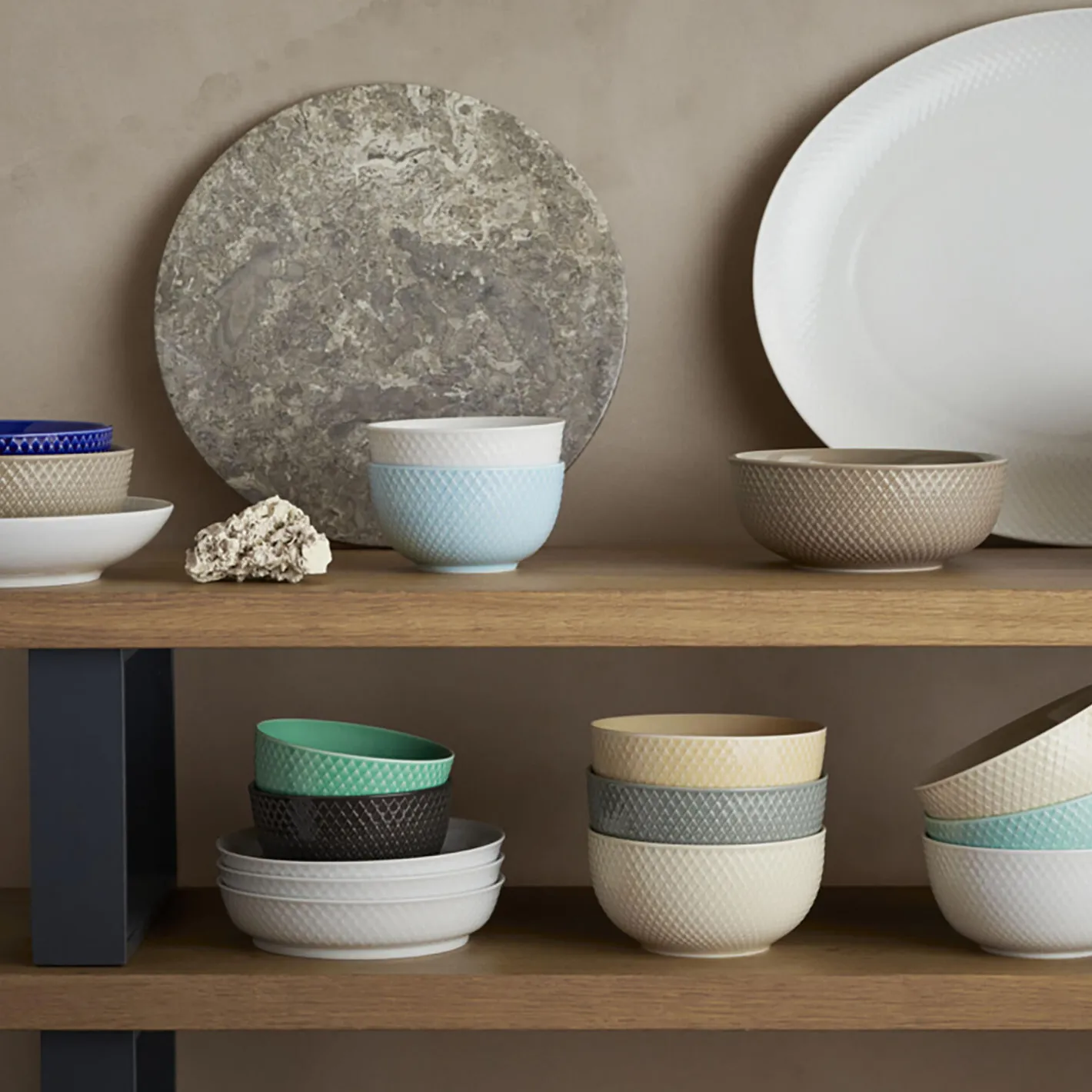 New Lyngby Porcelæn Rhombe Earth Skål, clay