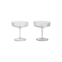 Best Ferm Living Ripple Champagne Saucers 2 pcs clear