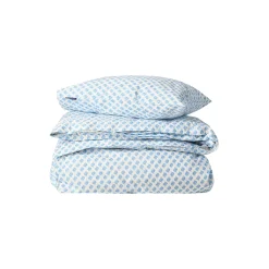 Lexington Sengesæt i bomuldspoplin med hvidt og blåt print af skaller, white/blue> Sengetøj