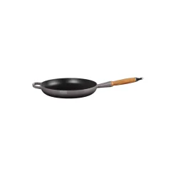 Discount Le Creuset Signature stegepande med træhåndtag Ø 28 cm, flint