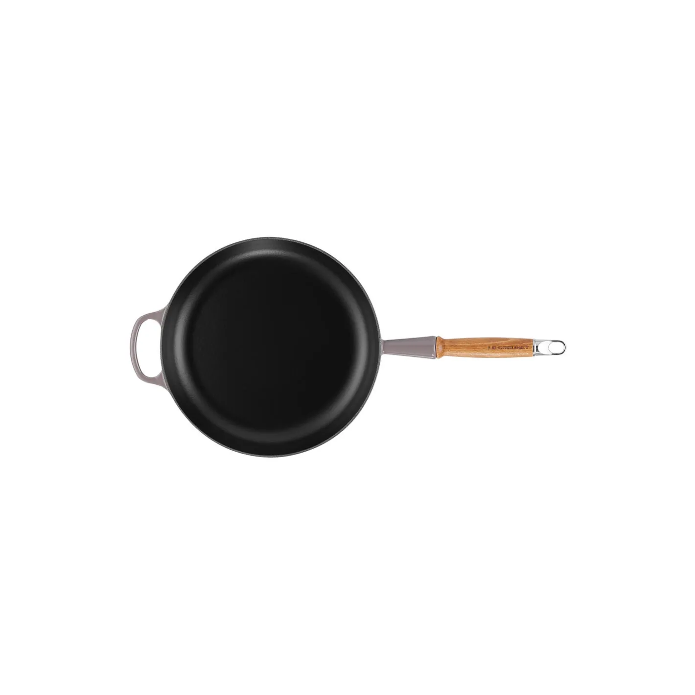 Discount Le Creuset Signature stegepande med træhåndtag Ø 28 cm, flint
