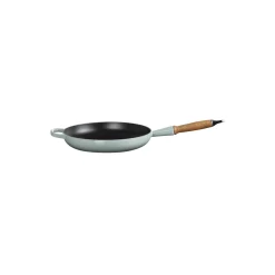 Sale Le Creuset Signature stegepande med træhåndtag Ø 28 cm, sea salt