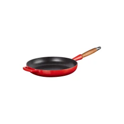 Outlet Le Creuset Signature stegepande med træhåndtag Ø 28 cm, cerise