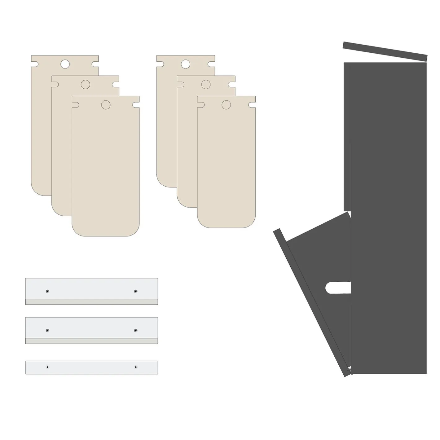 Online DesignLife SORTED Standard Tall affaldssortering, carbon grey