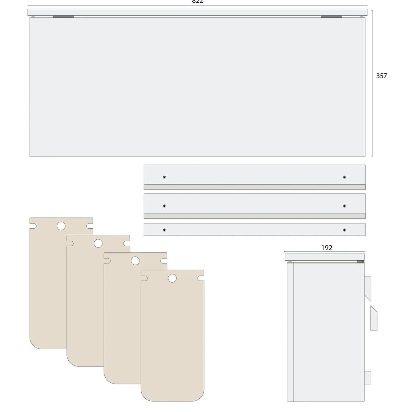 DesignLife SORTED Standard Wide affaldssortering, snow white