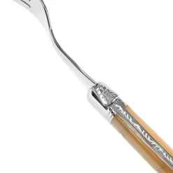 Discount Laguiole Tradition Steakgaffel, brunt horn