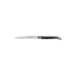 Laguiole Tradition Steakkniv, sort horn struktur