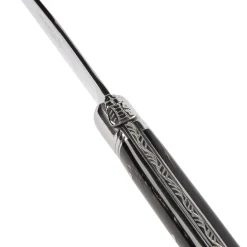 Laguiole Tradition Steakkniv, sort horn struktur