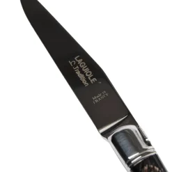 Laguiole Tradition Steakkniv, sort horn struktur