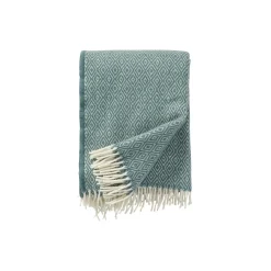 Klippan Yllefabrik Stella uld plaid, cactus> Plaider