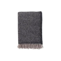 Klippan Yllefabrik Stella uld plaid, coke grey> Plaider