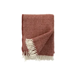 Klippan Yllefabrik Stella uld plaid, rust> Plaider