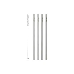 Stelton genanvendelige sugerør 4 stk., steel> Barudstyr
