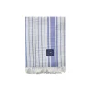 Lexington Stribet tæppe i økologisk bomuld, white/blue> Plaider