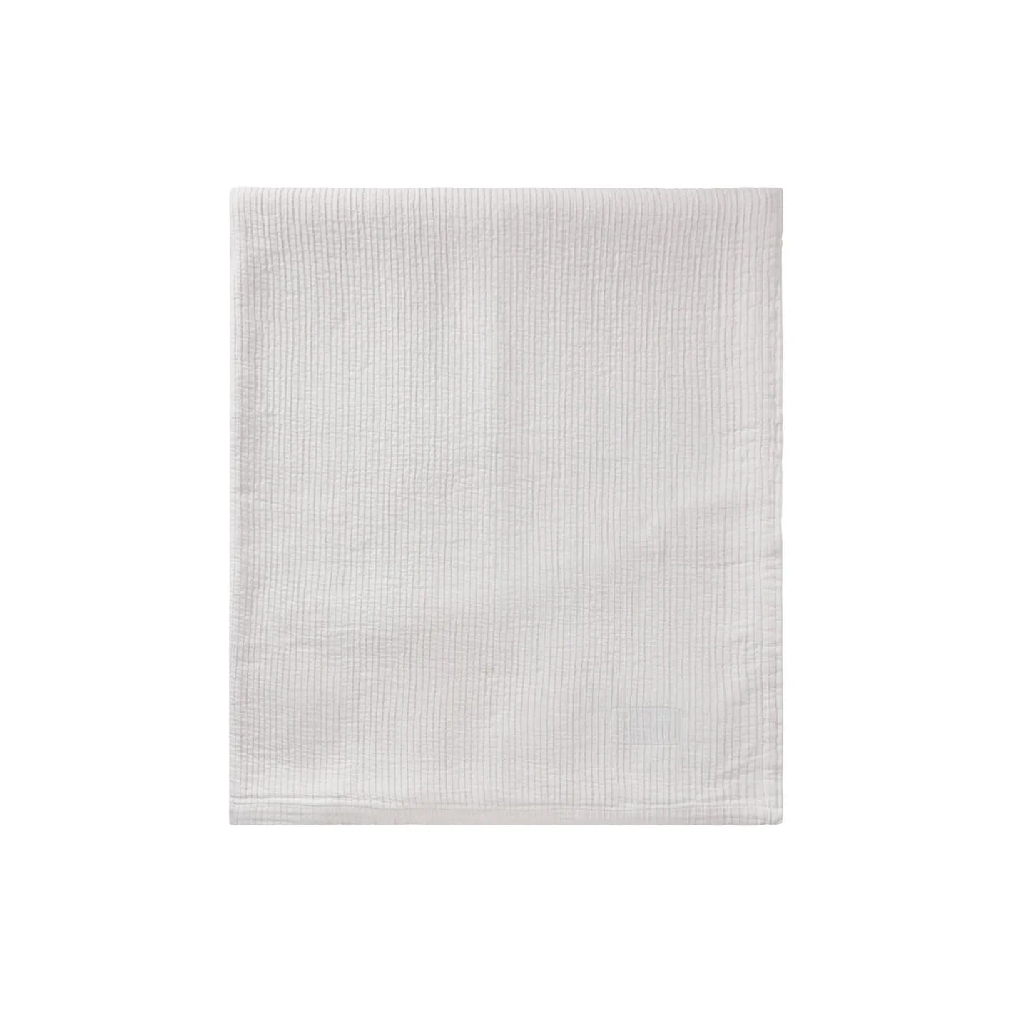 Best Lexington Stribet, vendbart sengetæppe i økologisk bomuld, white/coral