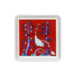 Outlet Iittala Taika firkantet tallerken, rød r&oslash;d