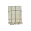 Klippan Yllefabrik Tartan plaid, off-white/red stripe> Plaider