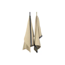 EKTA Living Tea towel herringbone twill 2 stk., taupe/blue> Køkkentekstiler
