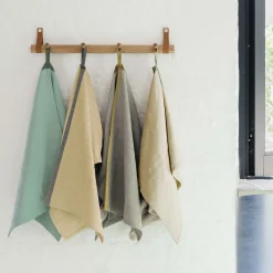 Sale EKTA Living Tea towel herringbone twill 2 stk., taupe/green