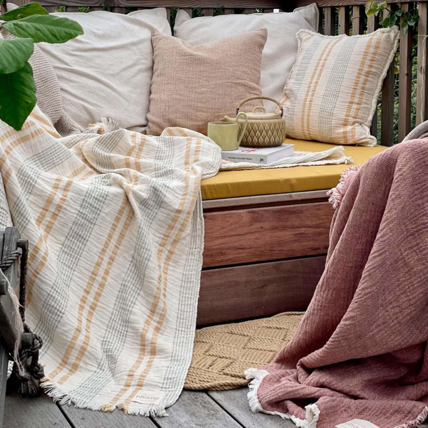 Sale ELVANG Thyme plaid, rusty red