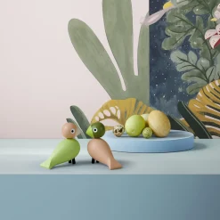 Kay Bojesen Denmark Turtelduer lys gr&oslash;n/rosa