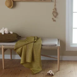 Røros Tweed UNA Half Size Throw, ochre