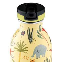 Best 24Bottles Urban Drikkeflaske med Sports Låg og Stone Finish, jungle friends