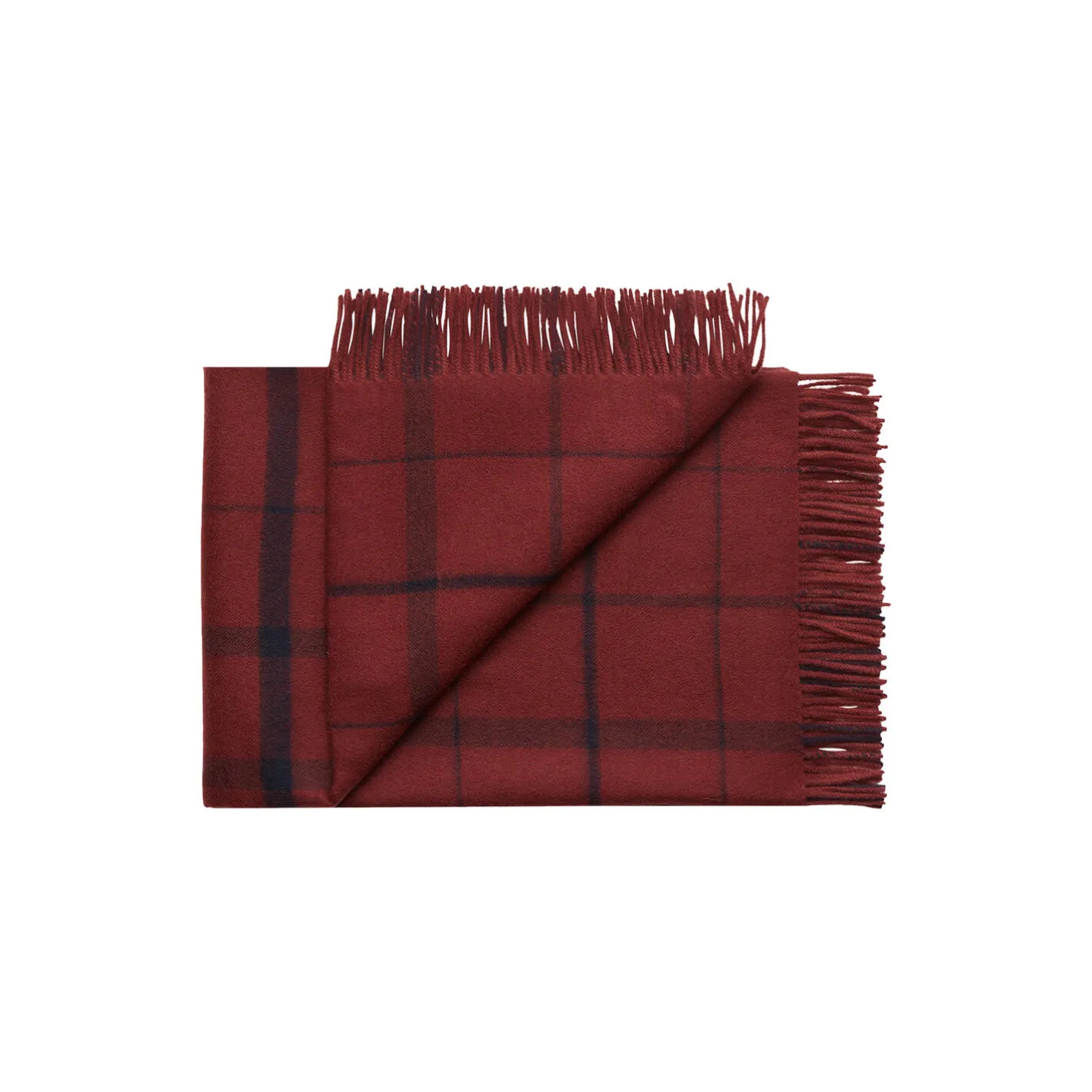 Silkeborg Uldspinderi Warp and Weft plaid, 02102 embrace - beetroot/midnight> Plaider