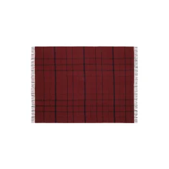 Silkeborg Uldspinderi Warp and Weft plaid, 02102 embrace - beetroot/midnight> Plaider