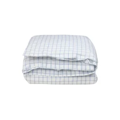 Best Lexington White/Blue Check Lyocell/Cotton Oxford Bed Set, white/blue