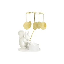 Dottir Nordic Design Winter Stories Squirell With Angel Chime fyrfadsstage> Lysestager