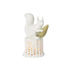 Dottir Nordic Design Winter Stories Squirrel on Tree Stumb fyrfadsstage> Lysestager
